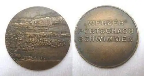 alte Bronze Medaille Werzer Pörtschach Schwimmen