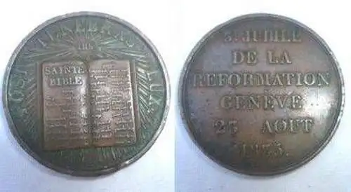 Bronze Medaille 3. Jubilé de la Reformation Genève 1835