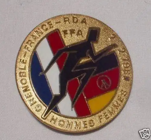 DDR Abzeichen Länderwettkampf Frankreich DDR 1980