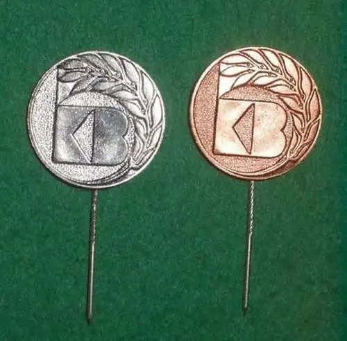 2 Ehrennadel Kulturbund der DDR in Silber und Bronze