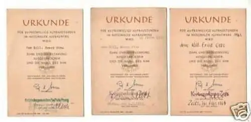 3 DDR Urkunden Nationales Aufbauwerk Zeitz 1960-1963