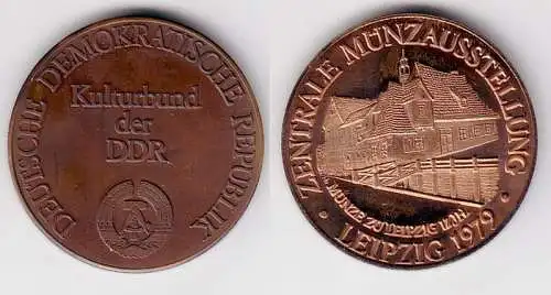 DDR Kupfer Medaille Zentrale Münzausstellung Leipzig 1979