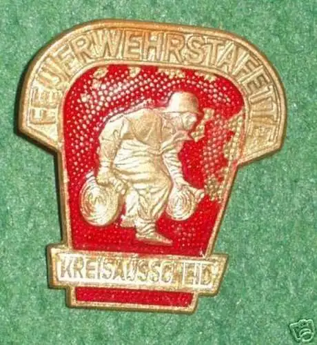 DDR Abzeichen Kreisausscheid Feuerwehrstafette Gold