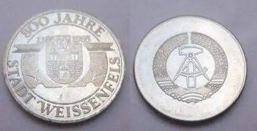 DDR Medaille 800 Jahre Stadt Weissenfels 1985