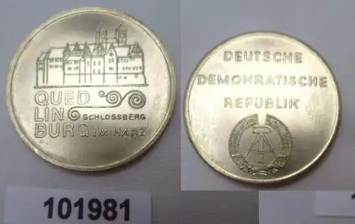 DDR Medaille Quedlinburg im Harz Schlossberg um 1980