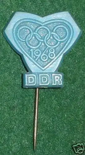 DDR blaue Anstecknadel Olympische Ringe Olympiade 1968