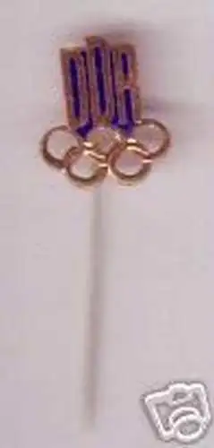 emailierte DDR Anstecknadel mit olympischen Ringen