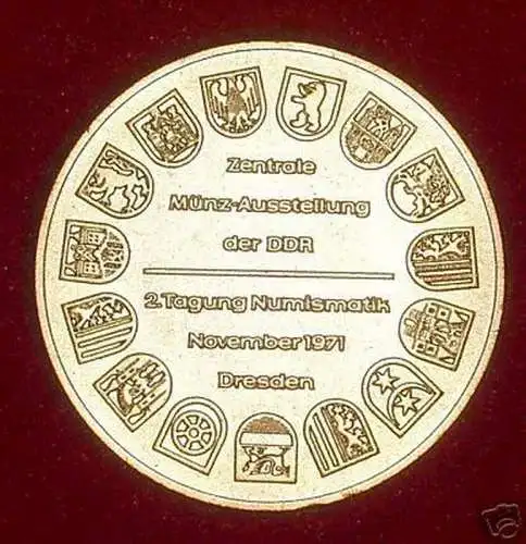 DDR Medaille zentrale Münzausstellung Dresden 1971