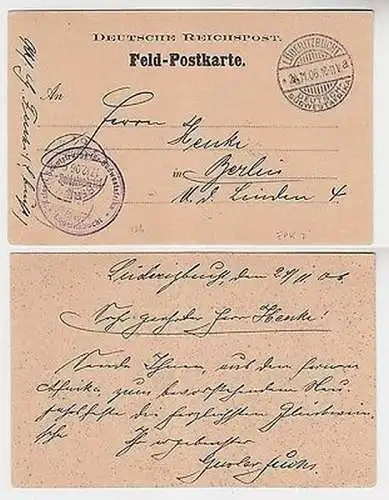 65263 Feldpostkarte Deutsch Südwestafrika mit Truppenstempel Lüderitzbucht 1906