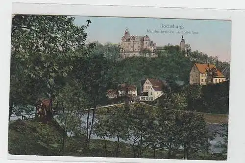 36795 Feldpost Ak Rochsburg Muldenbrücke & Schloß 1916
