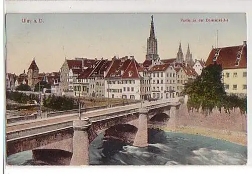 04405 Feldpost Ak Ulm Partie an der Donaubrücke 1917