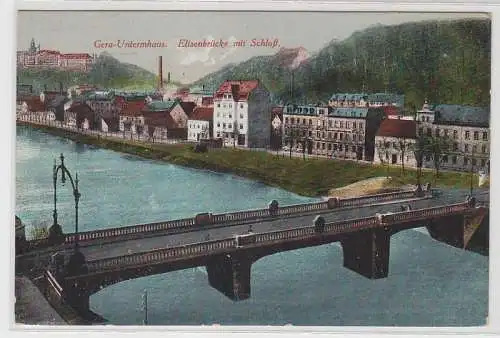 55662 Feldpost Ak Gera Untermhaus Elisenbrücke mit Schloß 1915