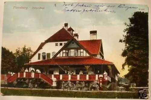 Schöne Feldpost Ak Ostseebad Flensburg 1918