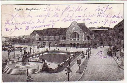 28844 Feldpost Ak Aachen Hauptbahnhof 1916