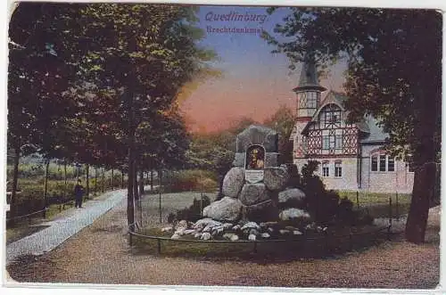 09194 Feldpost Ak Quedlinburg Brechtdenkmal 1918