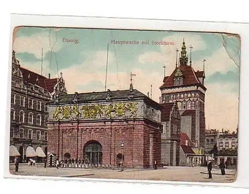 19635 Feldpost Ak Danzig Hauptwache mit Stockturm 1914