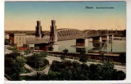 41438 Feldpost Ak Thorn Eisenbahnbrücke um 1915