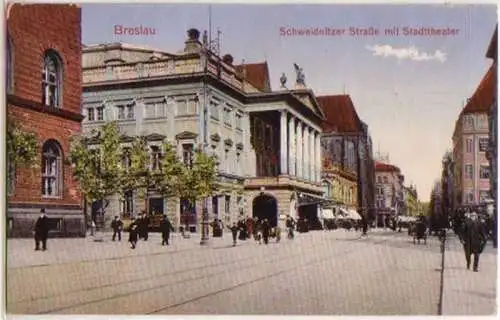 15816 Feldpost Ak Breslau Schweidnitzer Strasse 1915