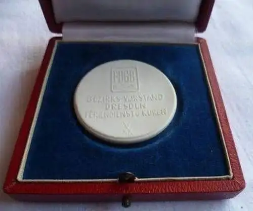 DDR Porzellan Medaille FDGB Dresden im Originaletui