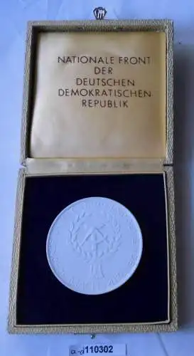 DDR Porzellan Medaille "Mach Mit" Initiative im Etui (110302)