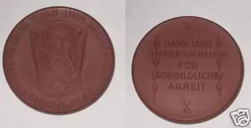 DDR Porzellan Medaille IV. Dt. Sportfest Leipzig 1963