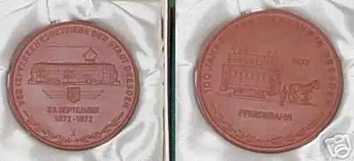 rare DDR Porzellanmedaille Straßenbahn Dresden 1972