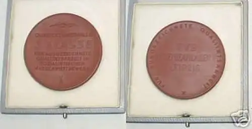 DDR Porzellanmedaille VVB Chemieanlagen Leipzig im Etui