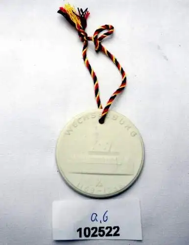 DDR Porzellan Medaille 800 Jahr Feier Wechselburg 1968