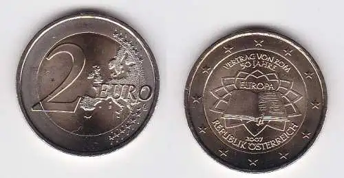 2 Euro Bi-Metall Münze Österreich 2007 römische Verträge Stgl. (167373)