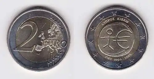 2 Euro Bi-Metall Münze Zypern 2009 europäische Währungsunion EMU (167383)