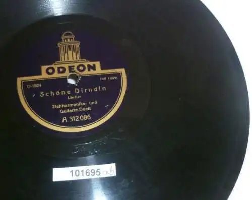 101695 Schellackplatte Odeon "Wiener Humor" + "Schöne Dirndln" um 1930