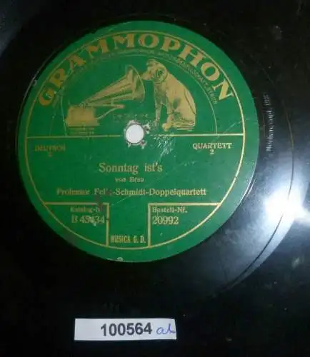 100564 Schellackplatte Grammophon "Sonntag ist´s" + "Heimkehr" 1927