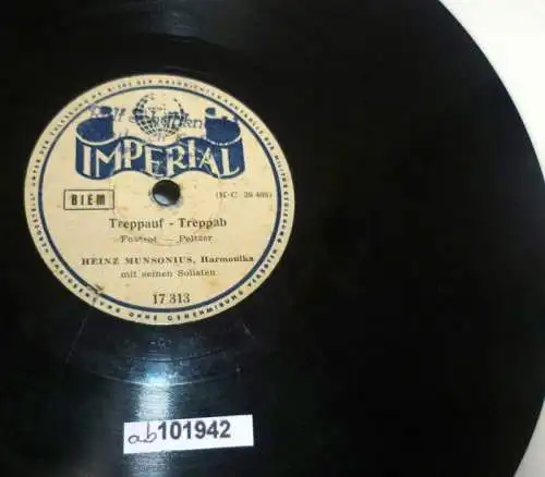 101942 Schellackplatte Imperial "Treppauf-Treppab" + "Huckepack" um 1930