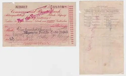 500000 Mark Banknote Commerz- & Privat Bank Leipzig 27.07.1923 (122258)