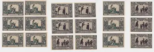 MUSTER 9 Banknoten Notgeld Stadt Grünberg Zielona Góra Stadtbank 1922 (137910)