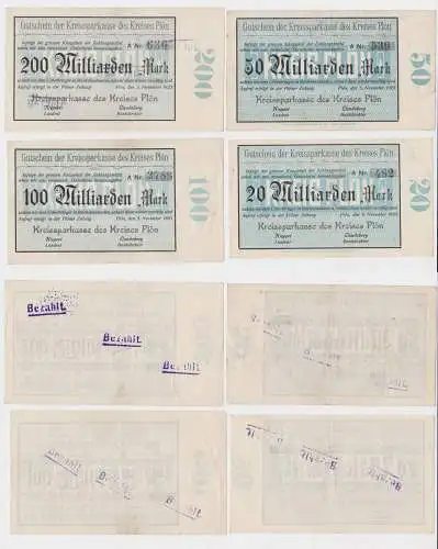 20 - 200 Milliarde Mark Banknote Inflation Notgeld Kreis Plön 5.11.1923 (137863)