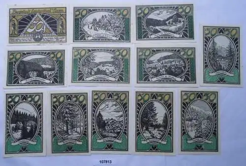 12 Banknoten Notgeld komplette Serie Stadt Lauthenthal im Harz 1921