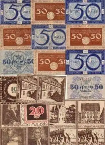 24 Banknoten Notgeld Stadt Halle an der Saale 1921