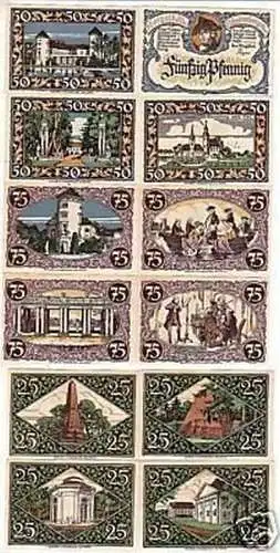 12 Banknoten Notgeld Stadt Rheinsberg Mark um 1921