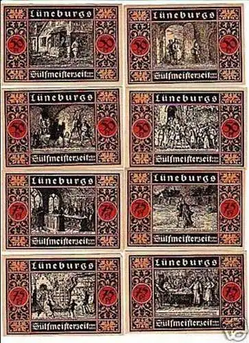 8 Banknoten Notgeld Sol- und Moorbad Lüneburg 1921