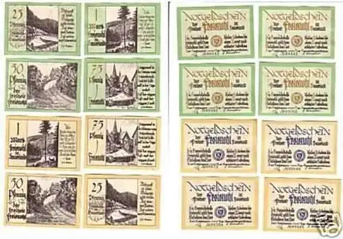 8 Banknoten Notgeld der Freiheit Freienohl Sauerland