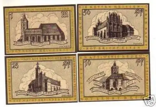 4 Banknoten Notgeld Stadt Frankfurt an der Oder um 1921