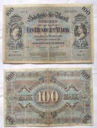 100 Mark Banknote Sächsische Bank Dresden 1911