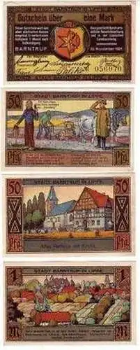 4 Banknoten Notgeld Stadt Barntrup in Lippe 1921