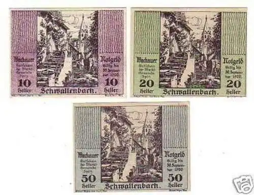 3 Banknoten Notgeld Marktgemeinde Spitz a.D. 1920