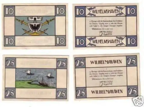 2 Banknoten Notgeld der Stadt Wilhelmshaven 1920