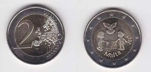 2 Euro Gedenkmünze Malta 2017 Frieden (SERIE SOLIDARITÄT) Stgl. (165572)