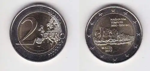 2 Euro Gedenkmünze Malta 2017 Hagar Qim Tempel Stgl. (165546)