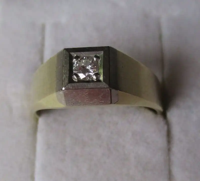 eleganter Bi-Color 585er Gold Ring mit Brillantschliff Diamant (115968) 0
