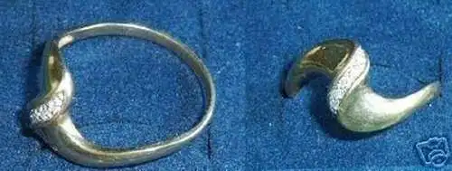 großer alter Damen-Ring 333er Gold und 5 kl. Diamanten (102220)